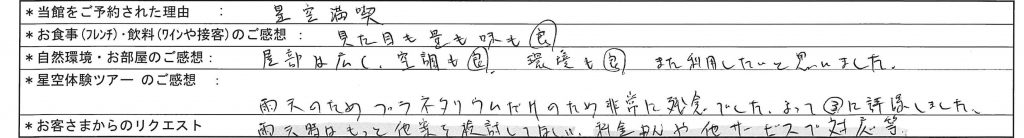 様からのご意見