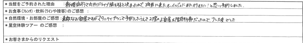 様からのご意見